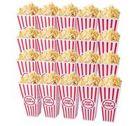 Tebery 20 Pack Plastic Open-Top Popcorn Boxes Reusable Movie Theater Style Popcorn Container Set, 19.5cm Tall x 10cm Square
