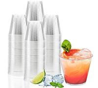 Tebery 200 Pack 5oz Small Clear Plastic Tumblers Cups, 150ml Reusable Hard Cup Bulk Plastic Party Punch Cups