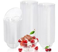 Tebery 200 Pack 6oz Clear Plastic Dessert Bowls, 180ml Reusable Hard Soup Salad Ice Cream Bowls, Perfect for Daily Use or Large Events
