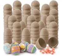 Tebery 30 Pack DIY Easter Eggs, Fillable Paper Fake Egg for Crafts, Easter Party Favors for Home Office Decoration, Activities, Brown