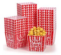 Tebery 30 Pack Reusable Movie Night Popcorn Boxes for Party, Plastic Open-Top Popcorn Containers Bucket, Carnival Circus Party Popcorn Bowl - 3.75" Tall x 3.75" Square