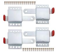 Tebery 4 Pack Garage Door Lock, Heavy Duty Slide Latch Lock Kit for Inside Door, Iron Doors Deadbolt Hardware with Self Tapping Screws, Universal Left or Right Installation