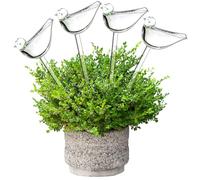 Tebery 4 Pack Plant Waterer Automatic Self Watering Globes, Bird Shape Design Hand Blown Glass Plant Watering Bulbs Garden Water Device