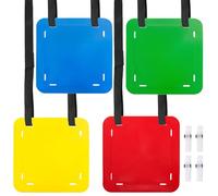 Tebery 4 Pcs Soccer Goal Target, Goal Shooting Training Targets with Adjustable Straps, Hanging Football Targets for Accuracy Agility, Flexible Soccer Training Equipment for Lacrosse Baseball Hockey