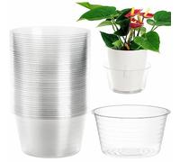 Tebery 50 Pack 6 Inch Clear Plastic Plant Saucer, 15cm Plastic Plant Drip Tray, Deep Flower Pot Saucers Water Catcher Tray Watering Trays for Plants Indoors and Outdoor