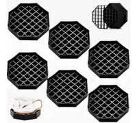Tebery 6 Pack 4 Inch Coffee Drip Trays, Handy Drip Catcher Tray for Drink Dispenser, Countertop Drip Coasters with Detachable Grid, Plastic Drip Tray Pan for Party, Home, Bar, Coffee Station
