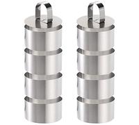 Tebery 8 Pieces Cooking Mousse Rings Set, with 2 Pack Pusher, Non-Stick Stainless Steel Circle Cake Mold for Cooking Crumpets Eggs Pastry Mousse Desserts (Round)