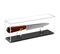 Tebery Acrylic Knife Display Case, Clear Military Pocket Knife Storage Box Stand, Knife Collection Showcase Stand with Removable Cover, Knife Case Holder for Home Decor
