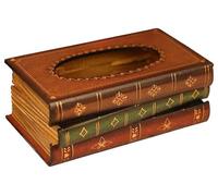 Tebery Elegant Wooden Antique Book Tissue Holder Dispenser, Width 16.5cm, Novelty Napkin Holder, Tissue Box for Home Office Car, 27x16.5x10cm