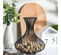 Tebery Metal Black Wine Cork Display Holder, Rustic Wine Stopper Collector, Decorative Free Standing Cork Storage Rack Catcher Container Cage, Holds 150 Wine Corks