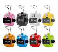 Tebery Pack of 8 Color Hand Tally Counter 4 Digit Mechanical Palm Click Counter Count Clicker Assorted Color Hand Held Counter Clicker for Sport/Stadium/Coach and Other Event