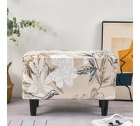 Tebeu88 Stretch Footstool Slipcover, Stool Protector Cover with Elastic Bottom, Dustproof Removable Washable Footrest Pouffe Covers (Style 7)