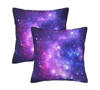 Tebjh Galaxy Star Pillow Covers 18x18 in Couch Space Nebula Pillow Case Sets of 2 Modern Decorative Square Throw Pillows for Home Living Room Bedroom Bed Cushion Outdoor, Tebjh-1