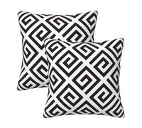 Tebjh Modern Abstract Black and White Pillow Covers 18x18 in Couch Pillow Case Sets of 2 Decorative Square Throw Pillows for Home Living Room Bedroom Bed Cushion Outdoor