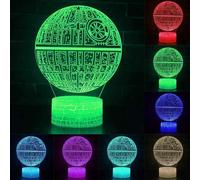 TEBOCR Death Star 7 Color Change Decor Lamp Desk Table 3D Illusion Night Light with Remote & Smart Touch, Gifts for Boys,Girls and Super Hero Fans