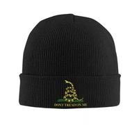 TEBTRGK Custom Don't Tread On Me Gadsden Flag Beanie Cap Unisex Winter Warm Bonnet Femme Knitted Hat Cool Outdoor Skullies Beanies Caps