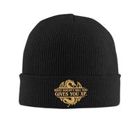 TEBTRGK What Doesn't Kill You Gives You Knitted Hat Women's Men's Beanies Autumn Winter Hats Acrylic Dungeon and Dragon Warm Caps