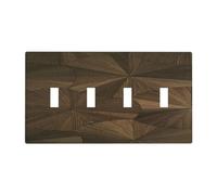 TebuTeak Decorative Light Switch Cover Plate Rustic Green Leaves Daisy Flower 4 Gang Wall Plates for Electrical Quad Toggle Switch Plate Covers Outlet Covers Faceplate for Bedroom Home Decor