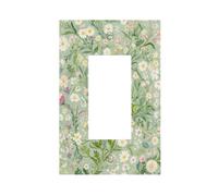 TebuTeak Decorative Outlet Covers Rustic Green Leaves Daisy Flower 1 Gang Rocker Light Switch Cover Plate Single Wall Plates for Electrical Switch Plate Covers Faceplate for Bedroom Home Decor