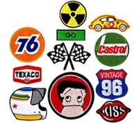 TEBWPIY 11 Pcs Race Team Patches - Motor Patches, Checkered Flag, Auto Racing Applique, Jacket Vest Costume Embroidered Sewing Iron On Patch