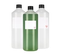 TEC 1 Litre 1l HDPE Plastic Bottles UK Made Non-Leak 28mm Black Screw Top Lids Chemical and Storage Clear Transparent Reusable Empty Large Bulk Bottle (36)