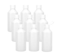 TEC 250ml Plastic Bottles White HDPE UK Made Non Leak Screw Lids Caps 28ml Water Chemicals 30% Recycled Empty(18)