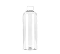 TEC 500ml Plastic Bottles with 28/410 White Caps RPET - UK Made Clear Boston Round Containers - 30% Recycled & Fully Recyclable - Refillable Empty Bottles for Shampoo, Cleaning Liquids & Oils (2)