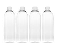TEC 750ml Pet Plastic Bottles with Lids UK Made 28/410 White Caps Clear Empty Containers 30% Tall Boston Round Recycled RPET and Fully Recyclable(4)