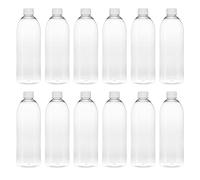 TEC 750ml Pet Plastic Bottles with Lids UK Made 28/410 White Caps Clear Empty Containers 30% Tall Boston Round Recycled RPET and Fully Recyclable(35)