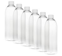 TEC 750ml Pet Plastic Bottles with Lids UK Made 28/410 White Caps Clear Empty Containers 30% Tall Boston Round Recycled RPET and Fully Recyclable(9)