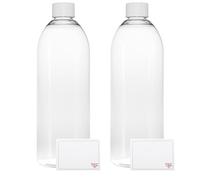 TEC 750ml Pet Plastic Bottles with Lids UK Made 28/410 White Caps Clear Empty Containers Tall Boston Round 30% Recycled RPET and Fully Recyclable (2)
