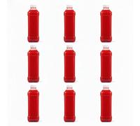 TEC Chemicals Plastic Juice Bottles 1 Litre Square with Tamper Evident Lids Caps Reusable for Water Protein Shake Active Drink Clear Containers Juicing Bulk (9)