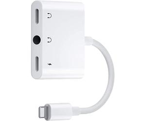 Tec-Digi Headphone Jack Adapter Audio Splitter,3-in-1 Headphone Adapter Compatible with iOS and iPhone Devices - Multifunctional Dual light-ning 3.5mm Headphone Splitter,Support Charging & Music
