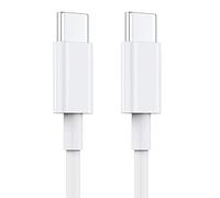 Tec-Digi USB C to USB C Charging Cable 1M, 60WType C fast Charging Cable for MacBook Air/Pro, iPad Mini 6/Pro 2022/Air 5, Samsung Galaxy S21/S21+/S20+ Ultra Note 20, Pixel 4/3 XL fast charging White