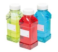TEC Juice Bottles 250ml with Lids 30% Recycled PET Plastic Small Clear Square Tamper Evident Mini Energy Drink Smoothie Bottle Water Party Pack Multipack in Bulk Packs Made in UK (18)