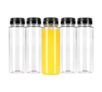 TEC Juice Bottles Plasticwith Lids 200ml Mini Shot Bottle 30% Recycled PET Small Clear Round Tubes Tamper Evident Drink Water Party Pack Multipack in Bulk Packs UK Made (6)