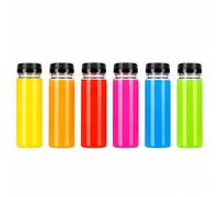 TEC Juice Bottles with Lids 100ml Mini Shot Bottle 30% Recycled PET Plastic Small Clear Round Tubes Tamper Evident Drink Water Pack Multipack in Bulk Packs