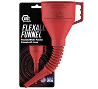 TEC Products FlexAll Funnel - Flexible Rubber Funnel with Handle, Multiple Sizes and Colors, Made in The USA (Large, Red)
