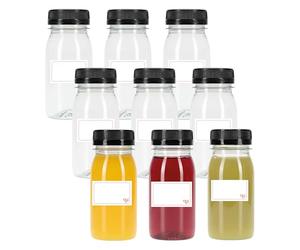 TEC Shot Bottles with Lids 120ml UK Made 30% Recycled Plastic Ginger Juice Health and Wellbeing Mini Juicing Bottle (9)