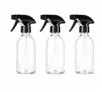 TEC Spray Bottles 250ml Black Sprayer 30% RPET Refillable Clear Compact Plastic Bottle UK Made For Water, Cleaning, Laundry, Gardening & Ironing (3)