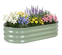 TECANA Galvanized Raised Garden Bed Outdoor, 4x2x1FT Metal Planter Box