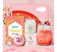 Tecanne Best Friend Gift for Women, Birthday Gifts for Women Best Friends, Friendship Pamper Hamper Gifts for Bestie, Girls, Sister, Personalised Wine Glass Gift Set Gin Present Box