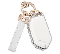 TECARATE for kia Key Fob Cover - 5 Button Soft TPU Key Case Protection Fit for Kia Telluride (2023-2025), Sorento, K5 GT-Line, EV5 Smart Remote Key(White)