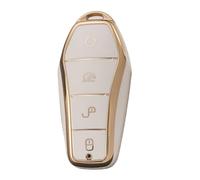 TECART 4-Button Car Key Case for BYD Atto 3, Han Tang, Song Pro-DM-i, Yuan Qin, Seal Dolphin in White, TPU Material, Passenger Car Compatibility, Te-QXJ-jb-byd-ht-01 Model