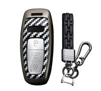 TECART Car Key Case Fits Audi A4 A6 A7 A8 A6L A8L Q3 Q5 Q7 Q8 SQ5 SQ7 SQ8 S3 S4 S6 S7 R4 RS5 RS6 RS7 D5 C8 B9 R8 TT PVC Key Ring Case Keyless Go Protection 3 Key key key carbon fiber A White