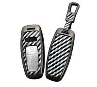 TECART Car Key Case Fits Audi A4 A6 A7 A8 A6L A8L Q3 Q5 Q7 Q8 SQ5 SQ7 SQ8 S3 S4 S6 S7 R4 RS5 RS6 RS7 D5 C8 B9 R8 TT PVC Key Ring Case Keyless Go Protection 3 key key key carbon fiber B B White