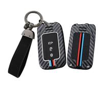 TECART Car Key Case Fits Lexus GS200t GS300h GS350 GS450h GS-F ES300h ES350 IS200t IS250 Metal Key Case Silicone 3 Buttons Carbon Fibre Pattern Key Ring -Long A