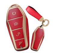 TECART Car Key Case Key Bag TPU Key Protector Fits BYD Atto 3 Han Tang Song Pro-DM-i Yuan Qin Seal Dolphin Key Ring Cover Key Protector 4 Buttons Red