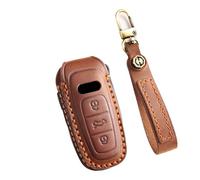 TECART Car Key Case Key Case Suitable for Audi A3 A1 S1 S3 RS3 A4 RS4 A6 S6 A8 TT Q3 Q7 R8 TT TTS TTRS Key Case Key Cover Key Protector Key Case 3 Buttons Brown
