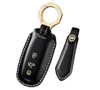 TECART Car Key Case Key Cover for Audi A6 A7 A8 E-Tron S6 RS6 S7 RS7 Q7 SQ7 Q8 SQ8 A6L A8L Q4 D5 4N GT Cowhide Key Protection Key Fob Key Protection Case 3 Buttons Black